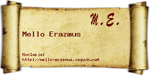 Mello Erazmus névjegykártya
